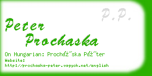 peter prochaska business card